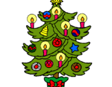 Dibujo Árbol de navidad con velas pintado por isisa