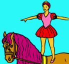 Dibujo Trapecista encima de caballo pintado por marinagarcia