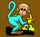 Dibujo Mono pintado por xabi