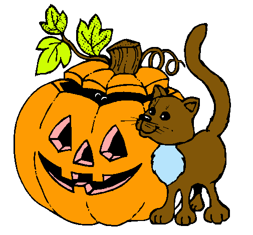 Calabaza y gato