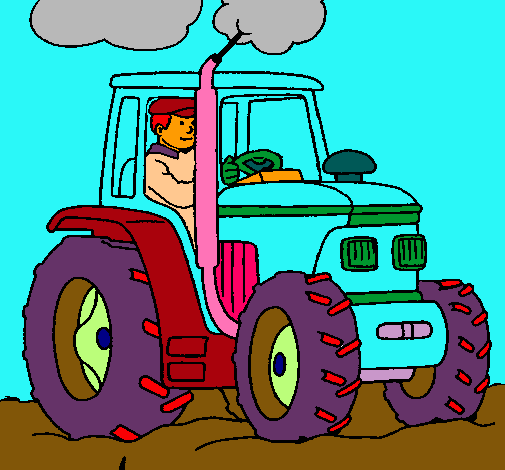 Tractor en funcionamiento