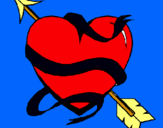 Dibujo Corazón con flecha pintado por naomipeque