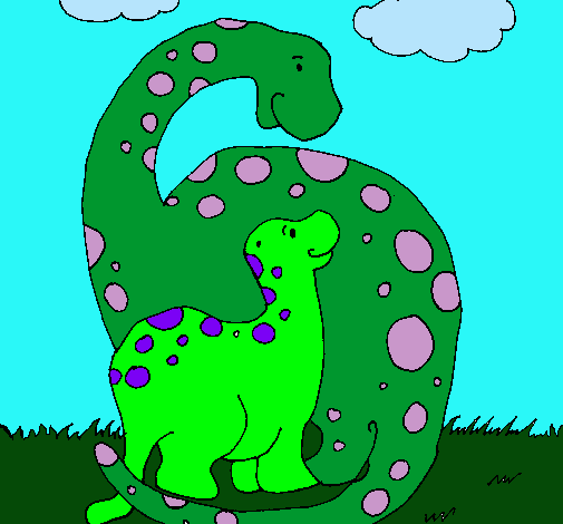 Dibujo Dinosaurios pintado por mancha