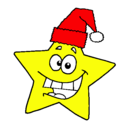 Dibujo estrella de navidad pintado por piparrilla