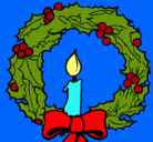 Dibujo Corona de navidad y una vela pintado por unaiqr