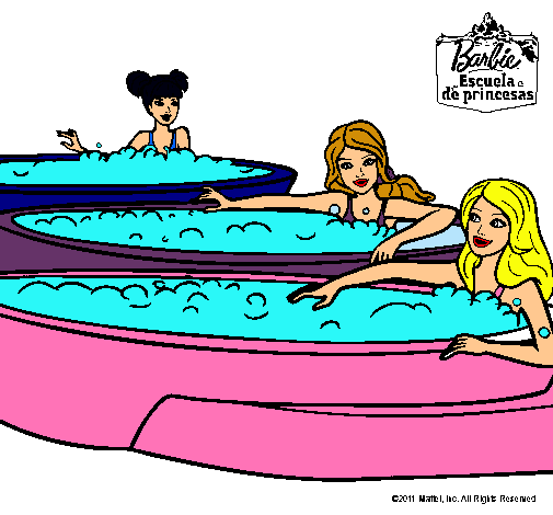 Barbie y sus amigas en el jacuzzi