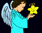 Dibujo Ángel y estrella pintado por TYDTGF