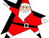 Dibujo Papa Noel en forma de estrella pintado por SILVANASEH1