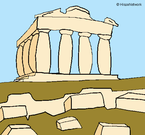 Dibujo Partenón pintado por enanabn12