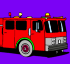 Dibujo Camión de bomberos pintado por yuya