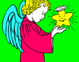 Dibujo Ángel y estrella pintado por yirali