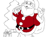Dibujo Santa Claus y un árbol de navidad pintado por lautito100
