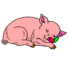 Dibujo Cerdo durmiendo pintado por misdf