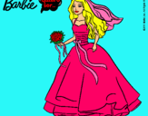 Dibujo Barbie vestida de novia pintado por yalekines