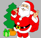 Dibujo Santa Claus y un árbol de navidad pintado por yo8888888888