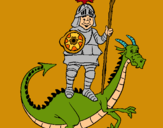 Dibujo Caballero San Jorge y el dragon pintado por maxio