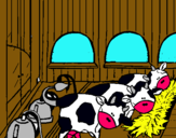 Dibujo Vacas en el establo pintado por virginiaaaa