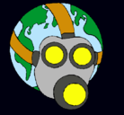 Dibujo Tierra con máscara de gas pintado por mauro_3000