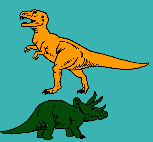 Triceratops y tiranosaurios rex