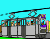 Dibujo Tranvía con pasajeros pintado por dominique1