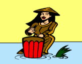 Dibujo Mujer tocando el bongó pintado por ramoncin