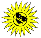 Dibujo Sol con gafas de sol pintado por guliana