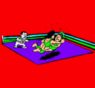 Dibujo Lucha en el ring pintado por jgdysg