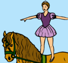 Dibujo Trapecista encima de caballo pintado por bailarinaaaa