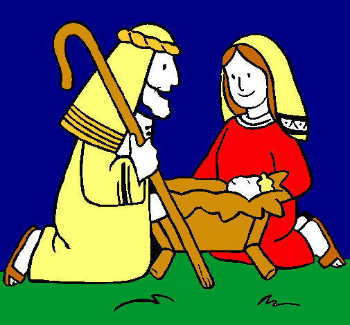 Dibujo Adoran al niño Jesús pintado por leslye