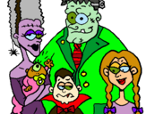 Dibujo Familia de monstruos pintado por pomeita
