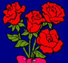 Dibujo Ramo de rosas pintado por carmix