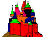 Dibujo Castillo medieval pintado por Playmobil