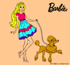 Dibujo Barbie paseando a su mascota pintado por 4569879