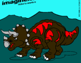 Dibujo Imaginext 13 pintado por triceratops