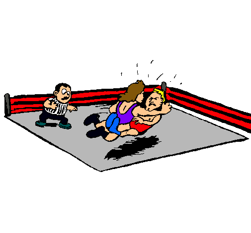 Dibujo Lucha en el ring pintado por carlospign