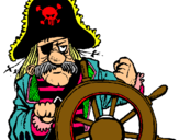 Dibujo Capitán pirata pintado por viejos