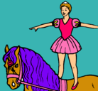 Dibujo Trapecista encima de caballo pintado por posible