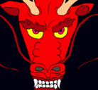 Dibujo Cabeza de dragón pintado por diablo