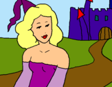 Dibujo Princesa y castillo pintado por valana