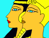 Dibujo Ramsés y Nefertiti pintado por abbyg