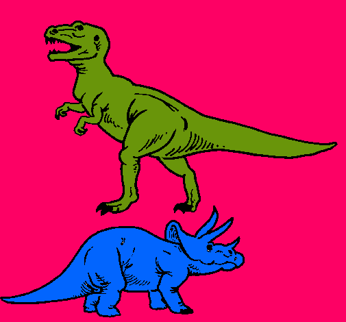 Triceratops y tiranosaurios rex