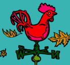 Dibujo Veletas y gallo pintado por haplo
