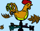 Dibujo Veletas y gallo pintado por joanet