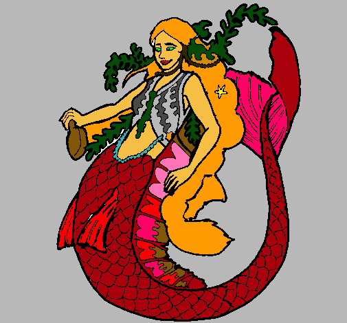 Dibujo Sirena con larga melena pintado por edwinsit