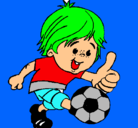 Dibujo Chico jugando a fútbol pintado por MAMUC