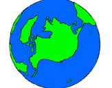 Dibujo Planeta Tierra pintado por juio