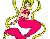 Dibujo Sirena con perlas pintado por mar8038