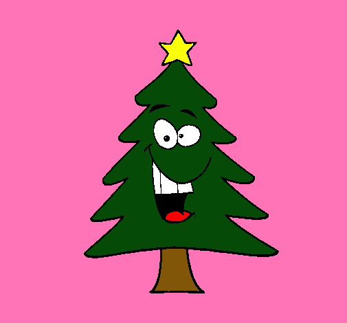 Dibujo árbol navidad pintado por dominique1