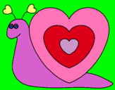 Dibujo Caracol corazón pintado por tatay