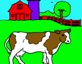 Dibujo Vaca pasturando pintado por iiisssaaaiii